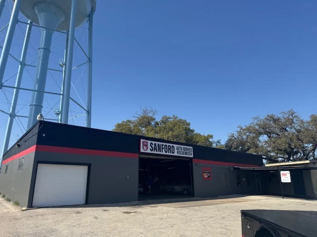 The Sanford Auto Service shop on NW Military Hwy in San Antonio